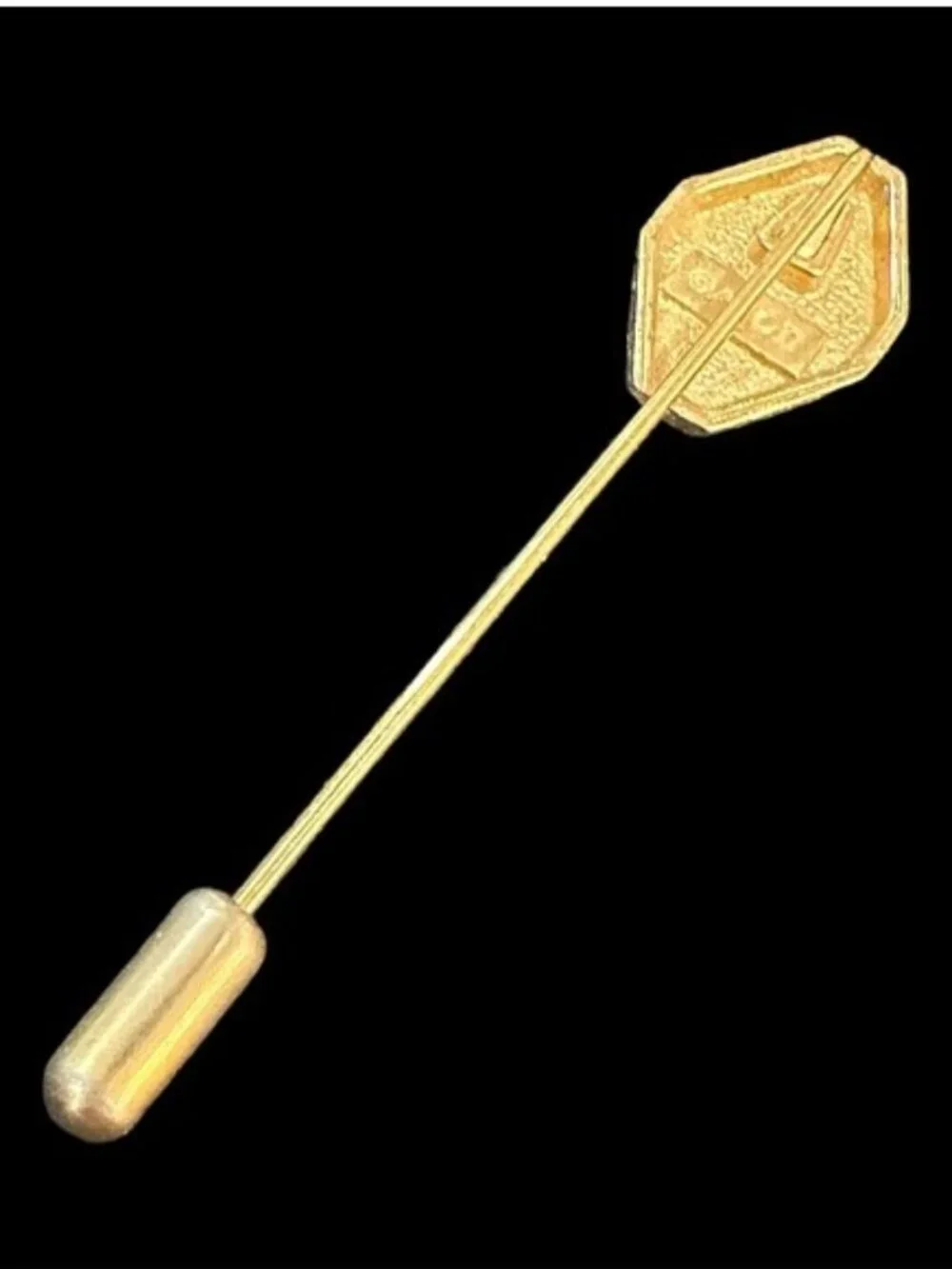 Vintage Avon Gold Tone Stick Pin With Rhinestones Accent 2.25 Inches Long